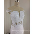 A Line See Through Lace Keyhole Wedding Dress